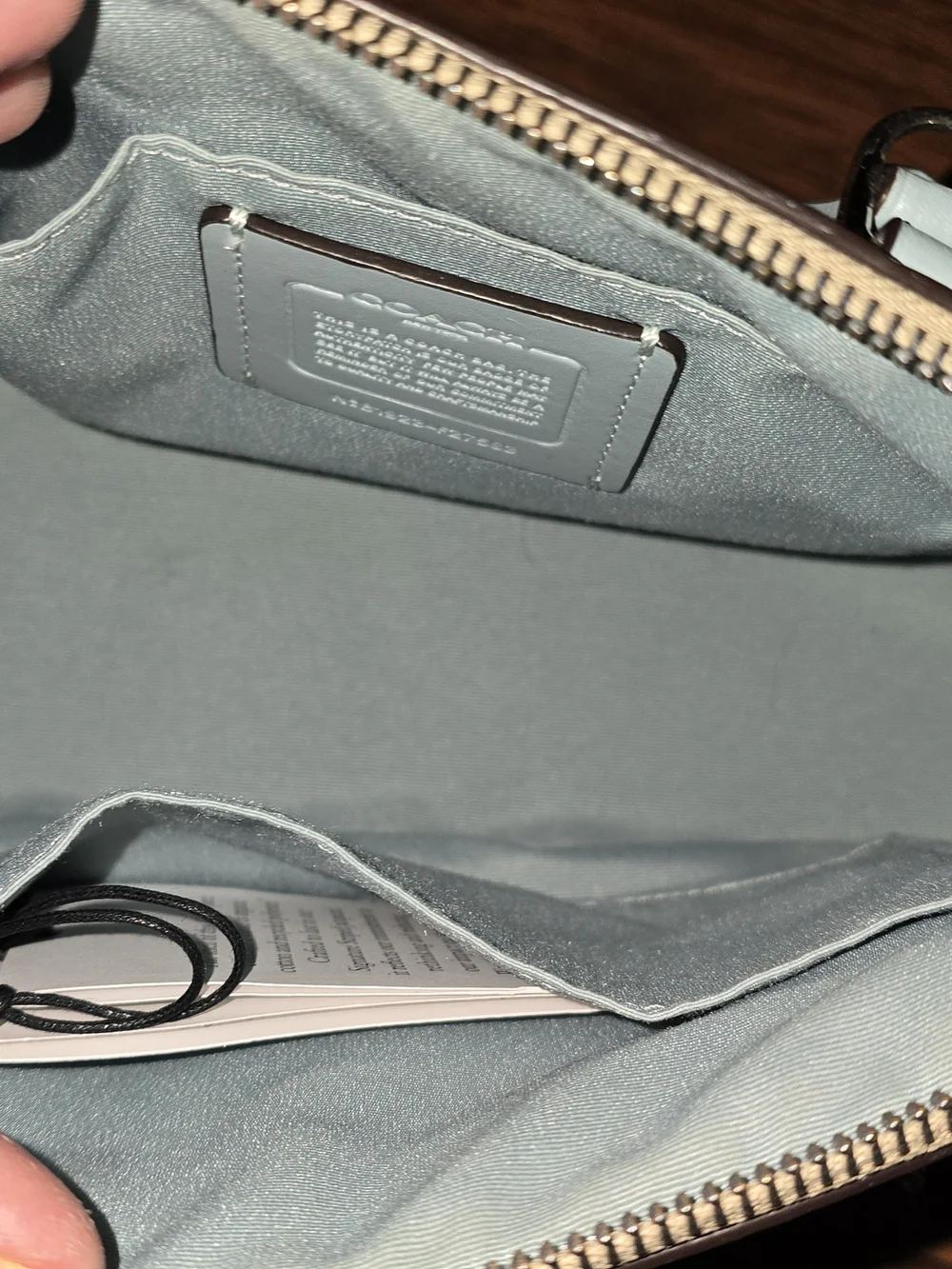 Coach Signature Dome Satchel in Light Blue and Beige
